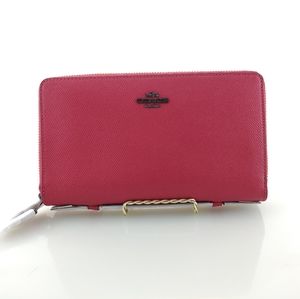 COACH DOUBLE ZIP TRAVEL ORGANIZER CROSSGRAIN LTHR